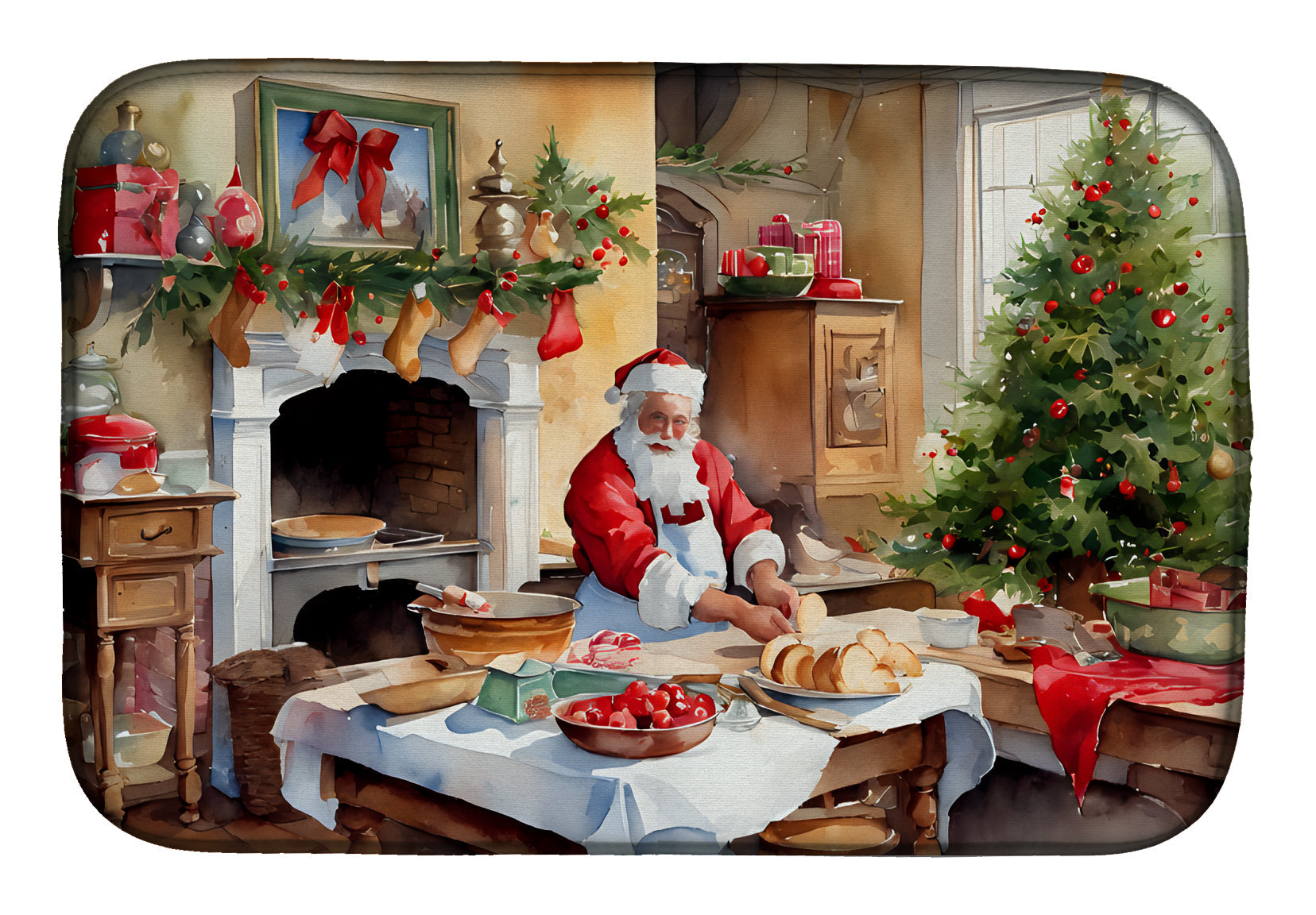 Cookies with Santa Claus Dish Drying Mat